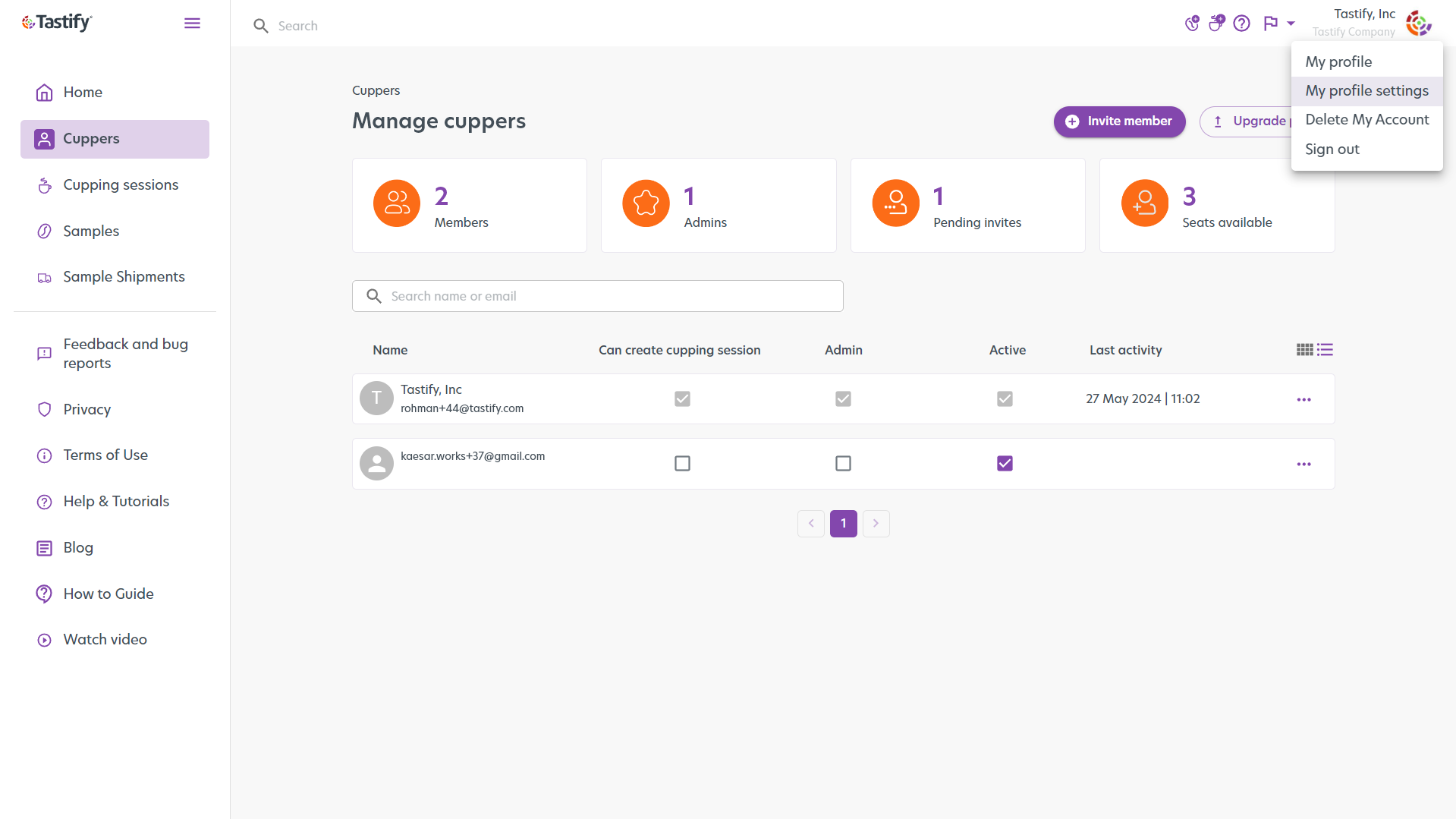 Accessing API Token – Tastify
